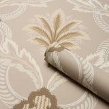 Schumacher Front Waltz Taupe Wallpaper