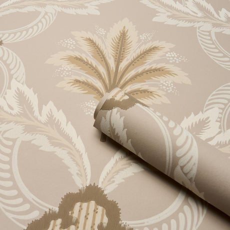 Schumacher Front Waltz Taupe Wallpaper