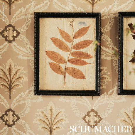 Schumacher Front Waltz Taupe Wallpaper