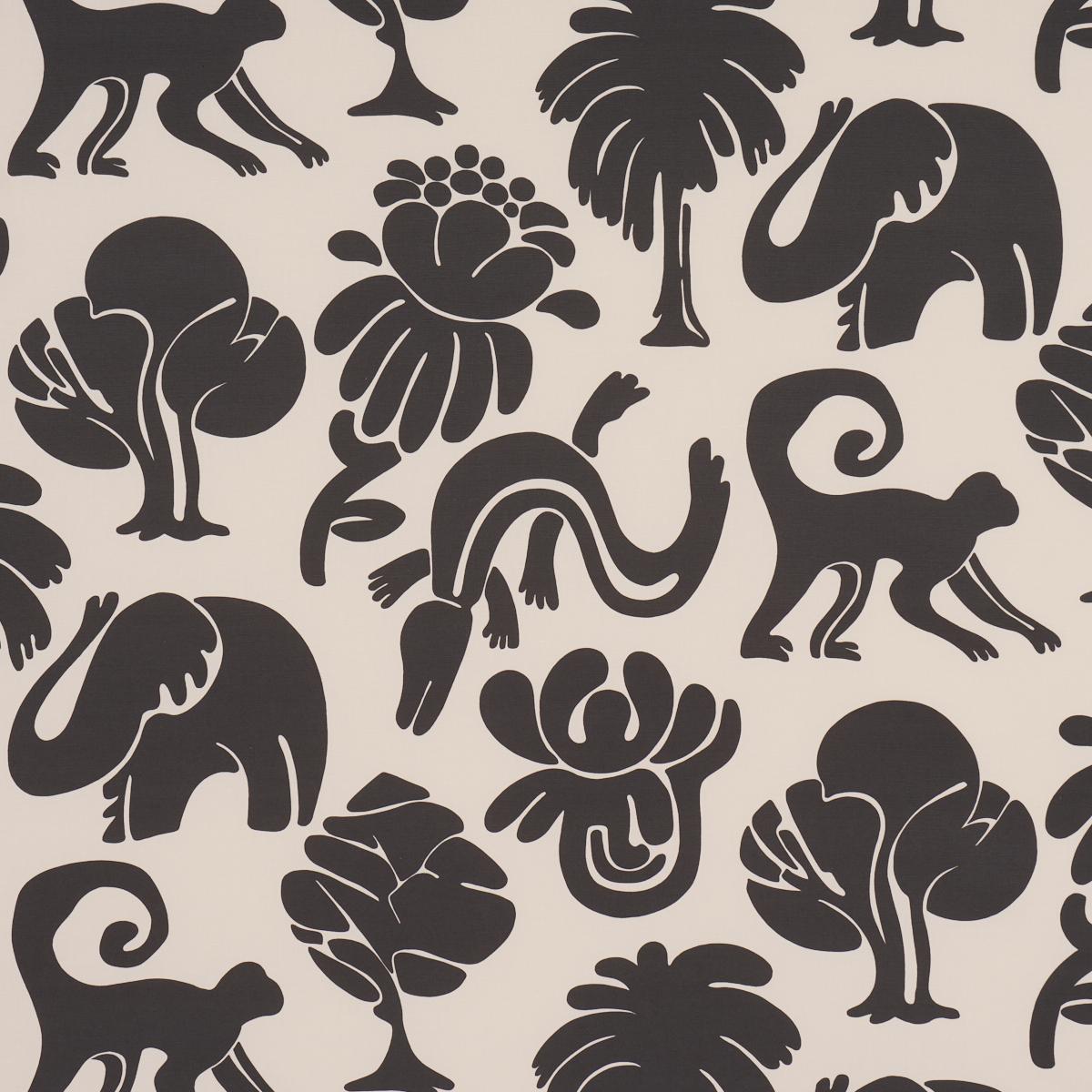 Schumacher Call Of The Jungle Black Fabric
