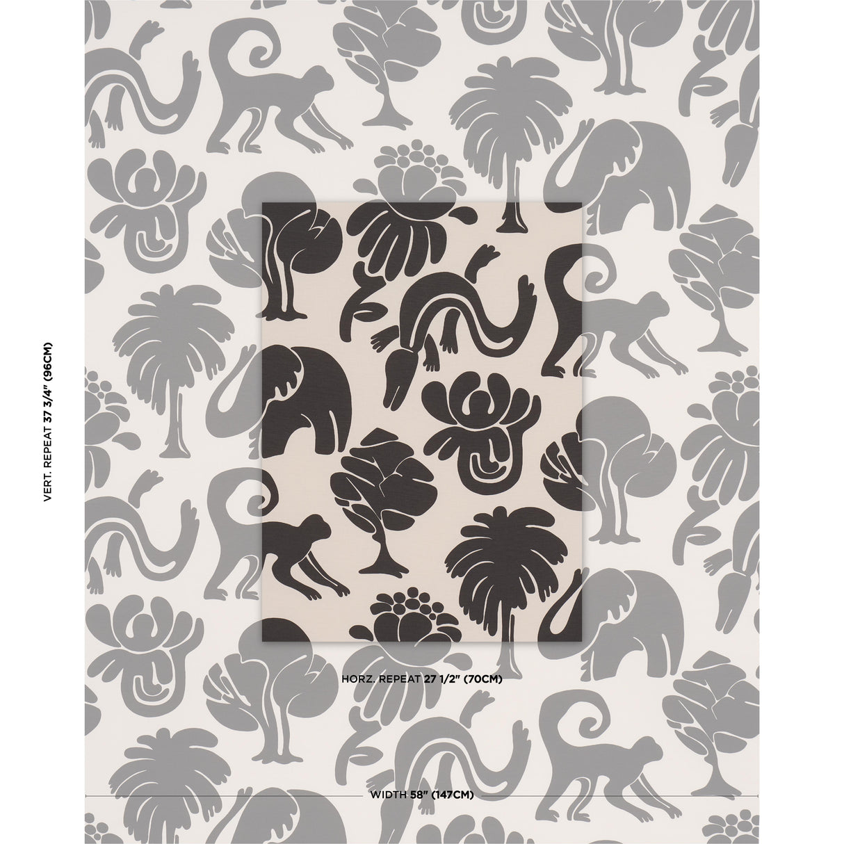 Schumacher Call Of The Jungle Black Fabric