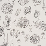 Schumacher Pique-Nique Black On Ivory Fabric