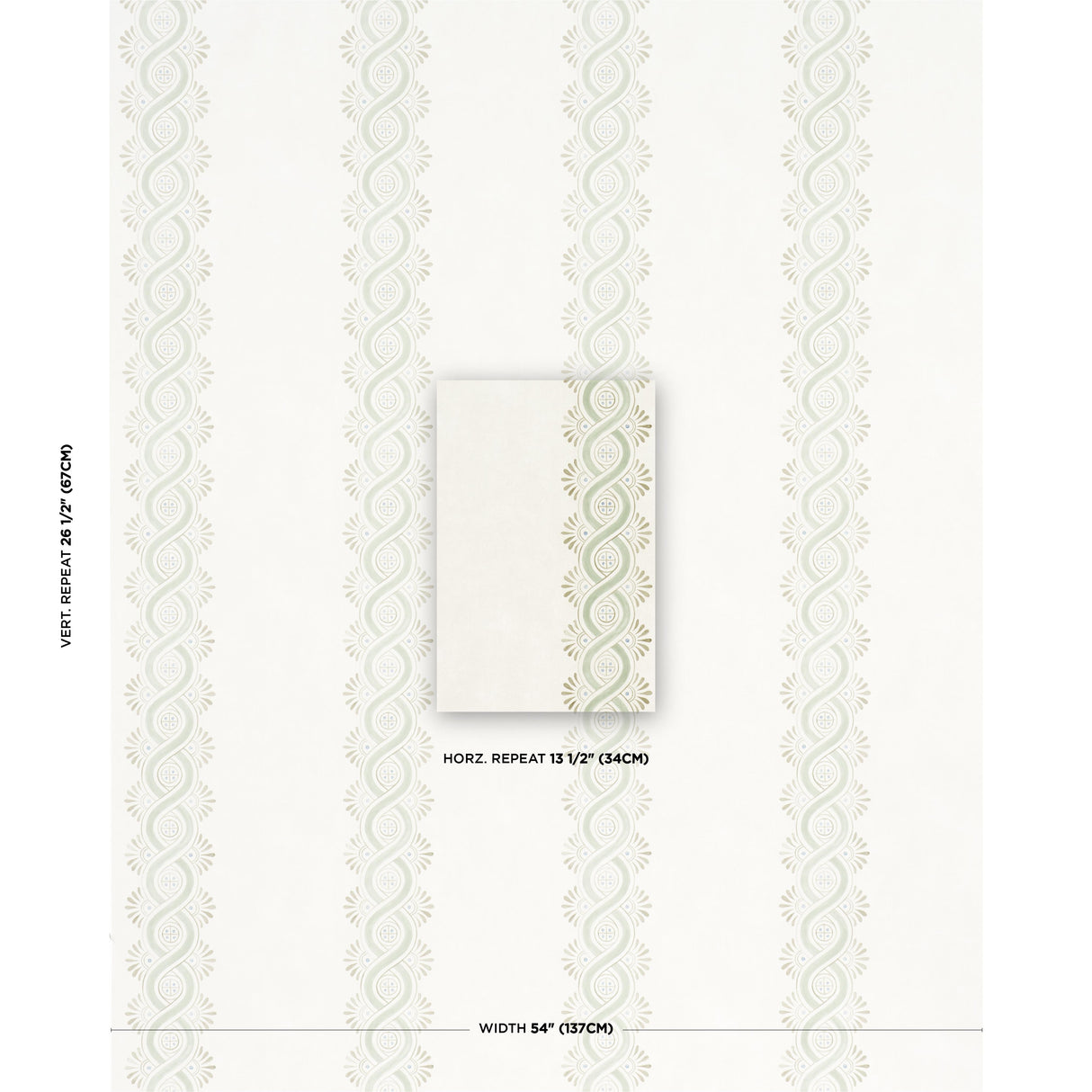 Schumacher Leonidis Stripe Green Wallpaper