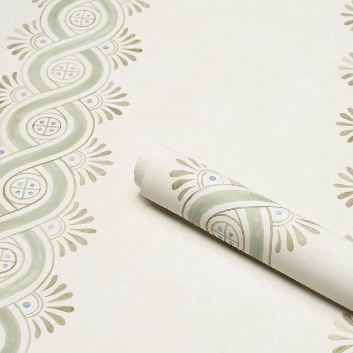 Schumacher Leonidis Stripe Green Wallpaper