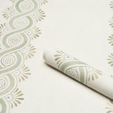 Schumacher Leonidis Stripe Green Wallpaper