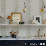Schumacher Leonidis Stripe Green Wallpaper