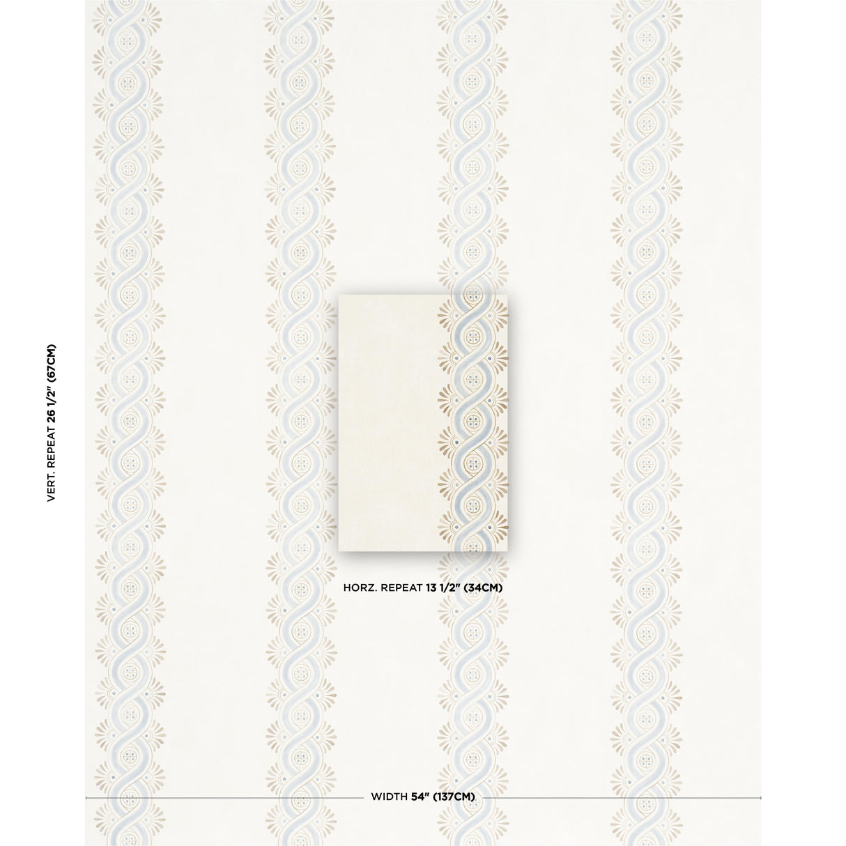 Schumacher Leonidis Stripe Blue Wallpaper