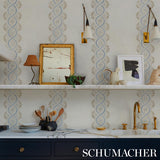 Schumacher Leonidis Stripe Blue Wallpaper