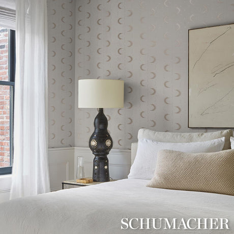 Schumacher Aristelle Warm Silver Wallpaper