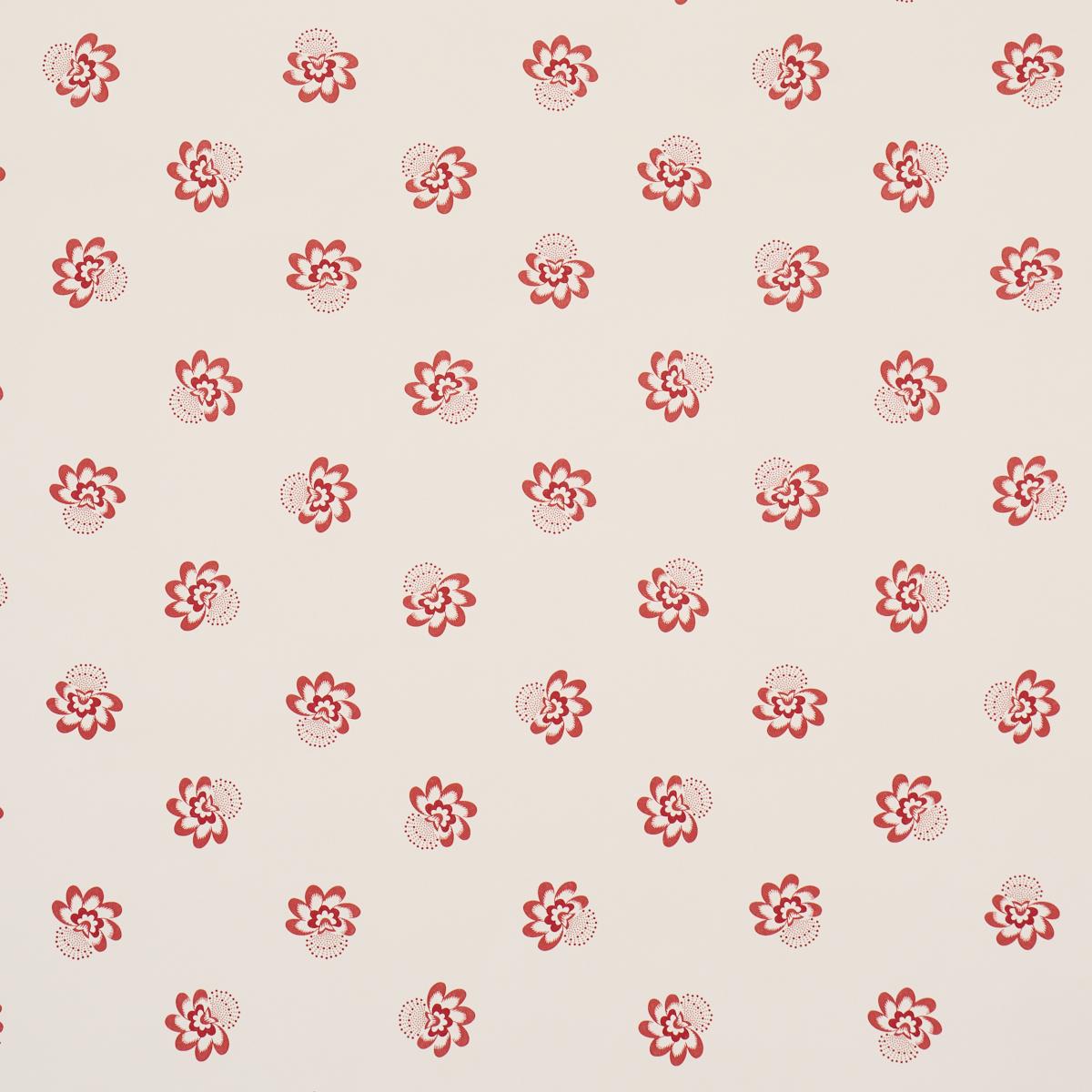 Schumacher Auclair Floral Red Wallpaper