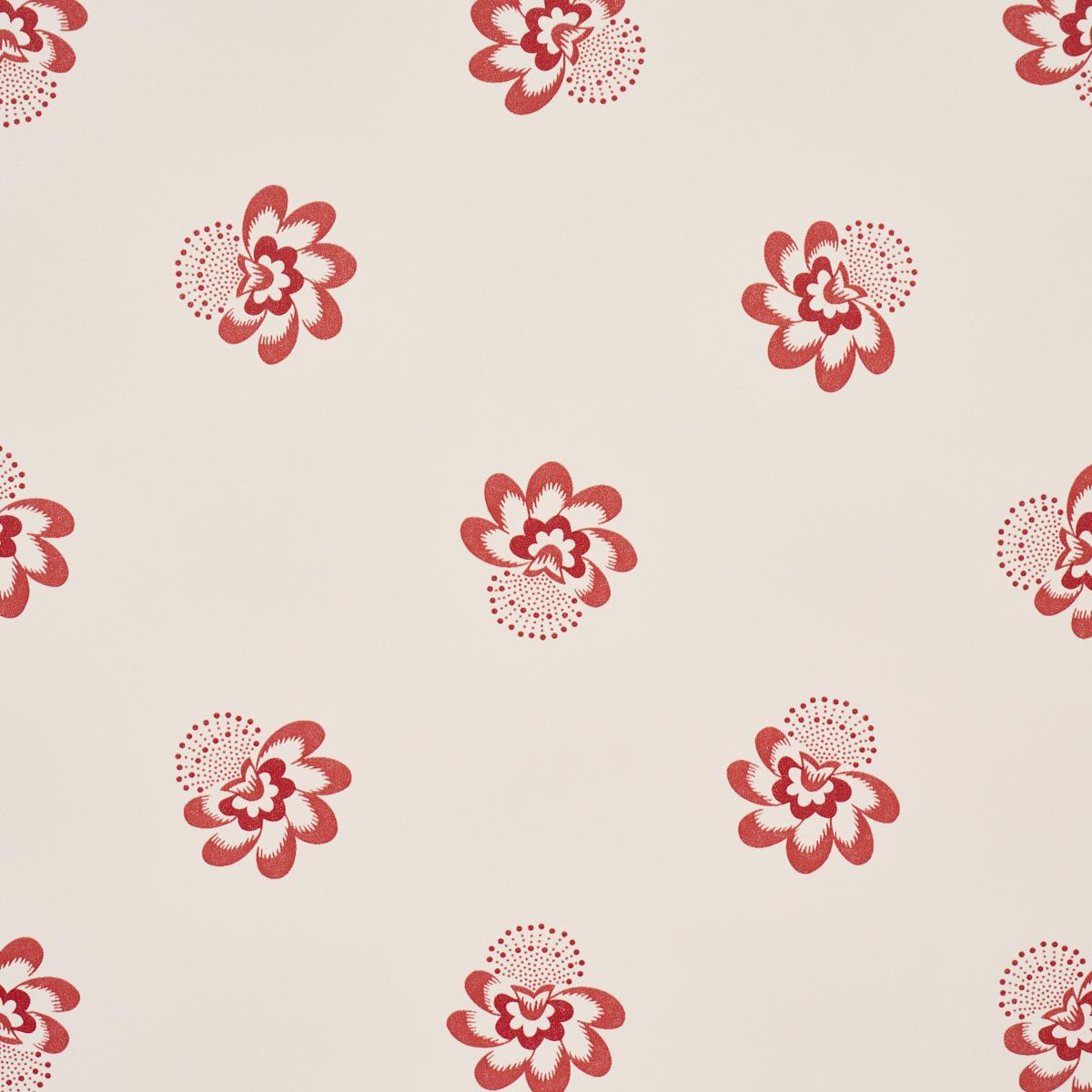 Schumacher Auclair Floral Red Wallpaper