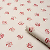 Schumacher Auclair Floral Red Wallpaper