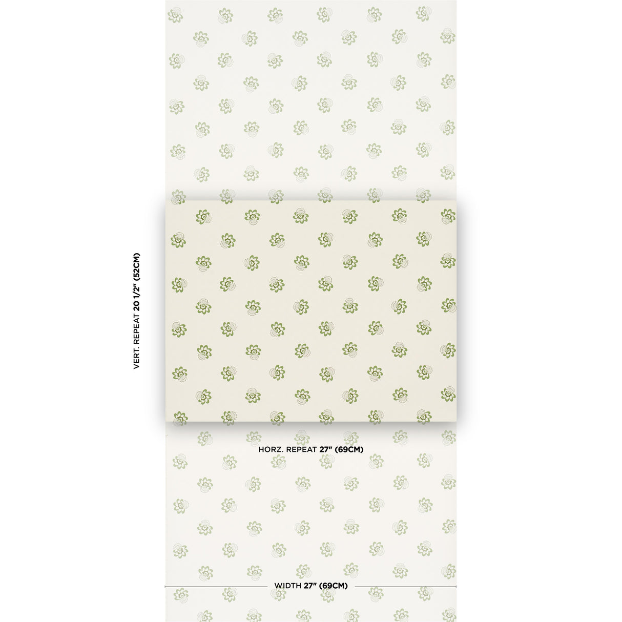 Schumacher Auclair Floral Green Wallpaper