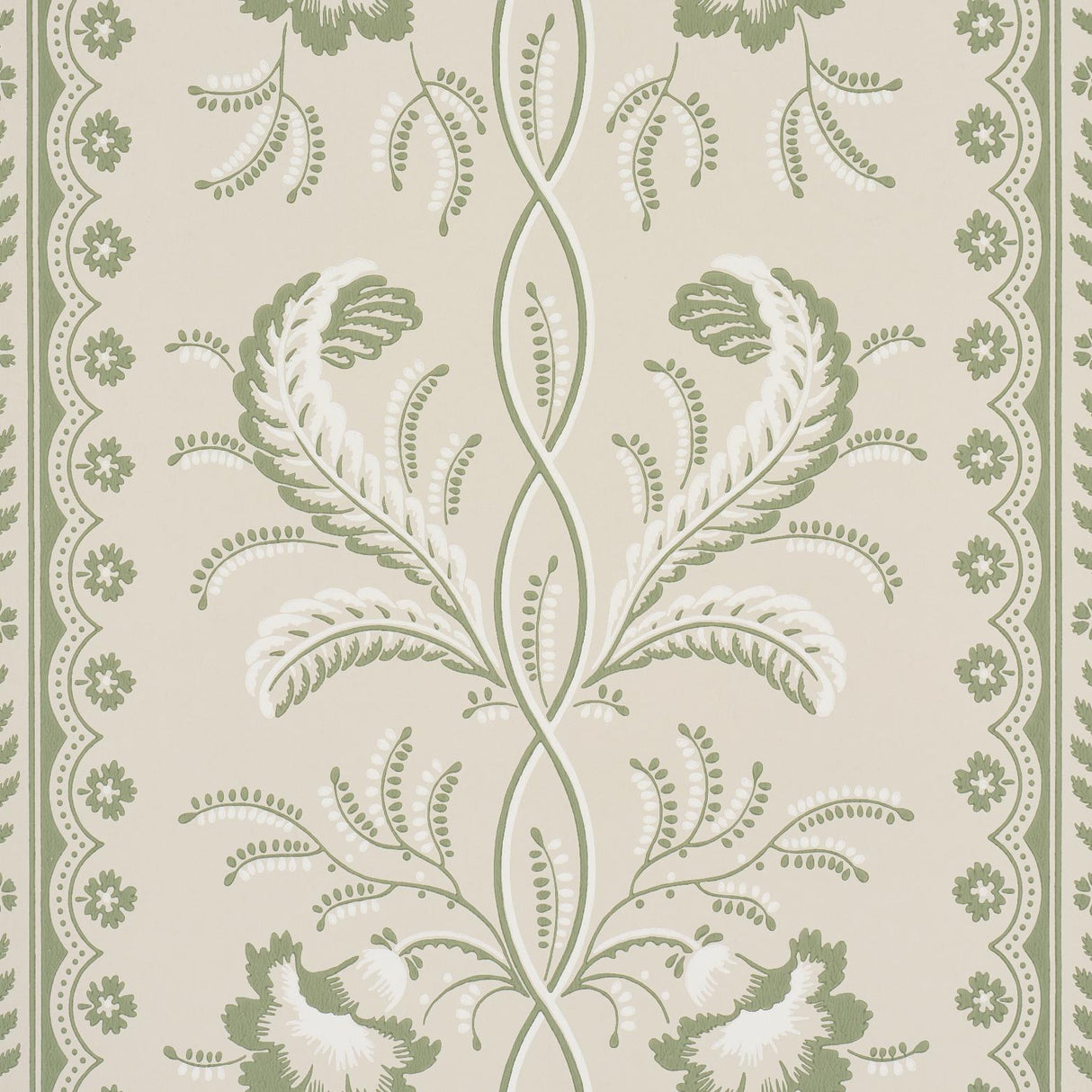 Schumacher Bell Flowers Green Wallpaper
