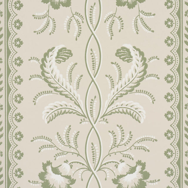 Schumacher Bell Flowers Green Wallpaper