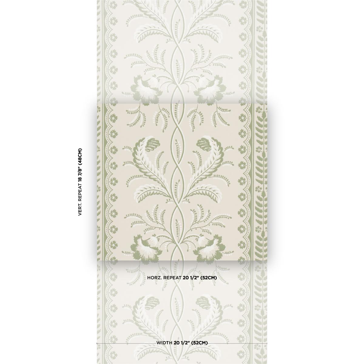 Schumacher Bell Flowers Green Wallpaper
