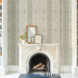 Schumacher Bell Flowers Green Wallpaper