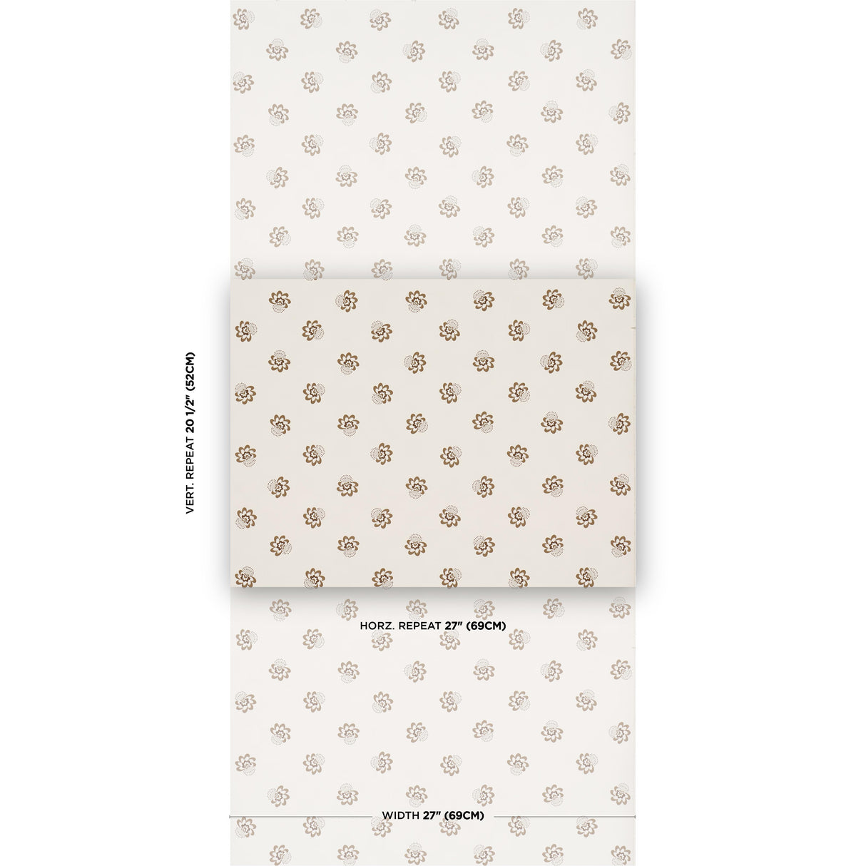 Schumacher Auclair Floral Brown Wallpaper