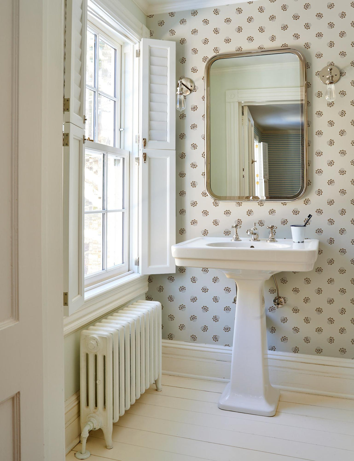 Schumacher Auclair Floral Brown Wallpaper