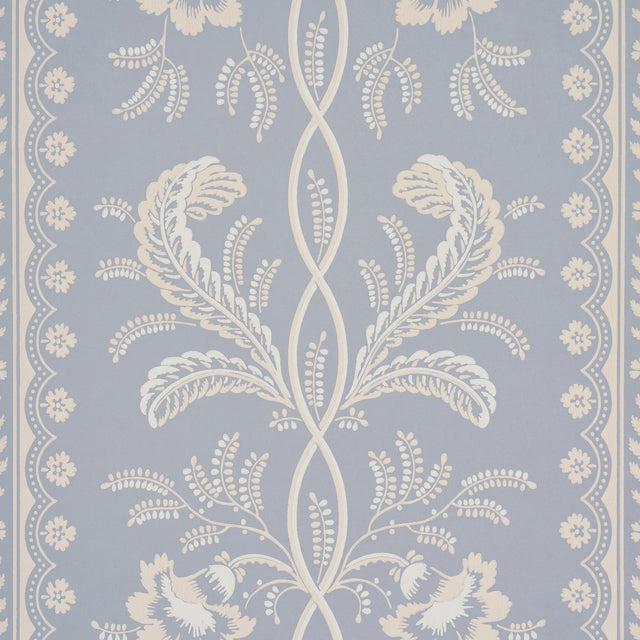 Schumacher Bell Flowers Light Blue Wallpaper