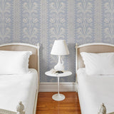 Schumacher Bell Flowers Light Blue Wallpaper