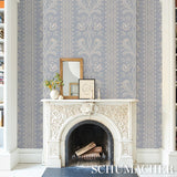 Schumacher Bell Flowers Light Blue Wallpaper