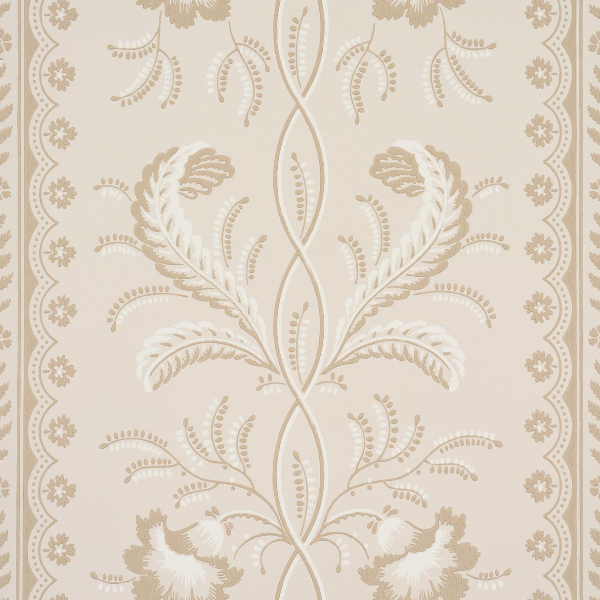 Schumacher Bell Flowers Neutral Wallpaper