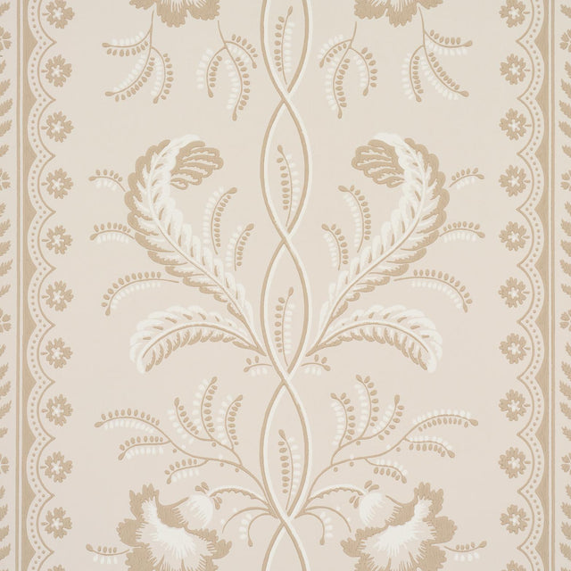 Schumacher Bell Flowers Neutral Wallpaper