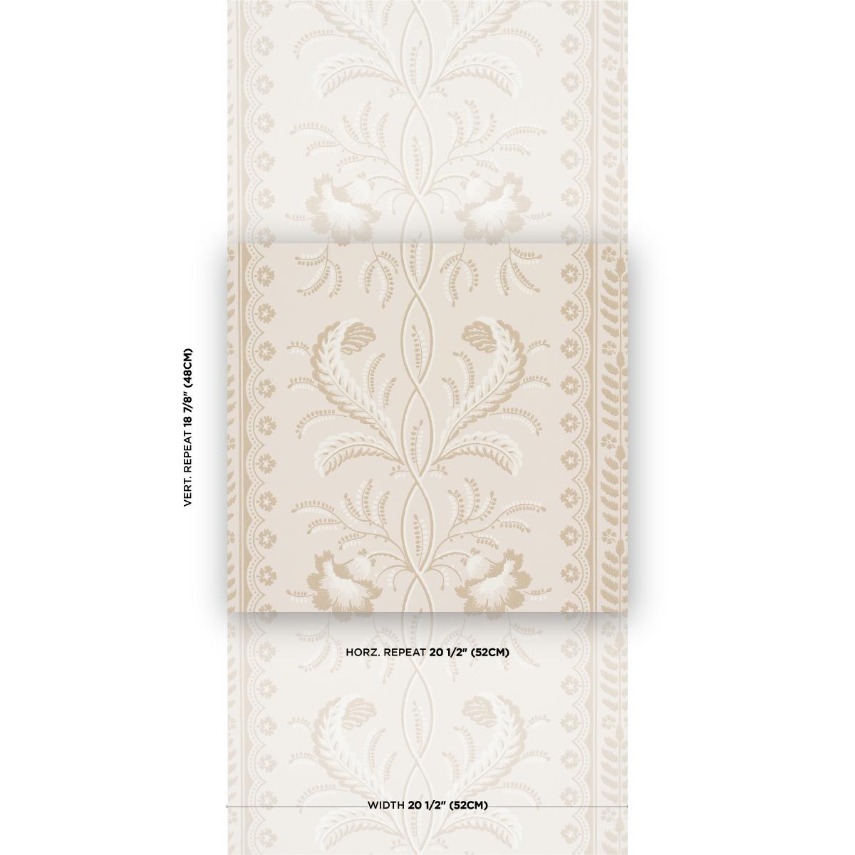 Schumacher Bell Flowers Neutral Wallpaper