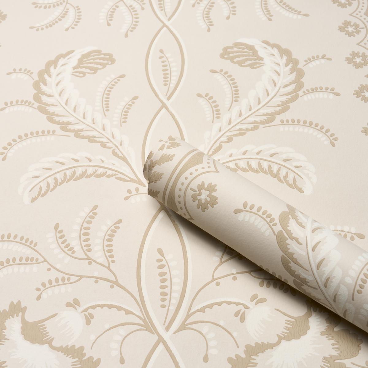 Schumacher Bell Flowers Neutral Wallpaper
