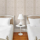 Schumacher Bell Flowers Neutral Wallpaper