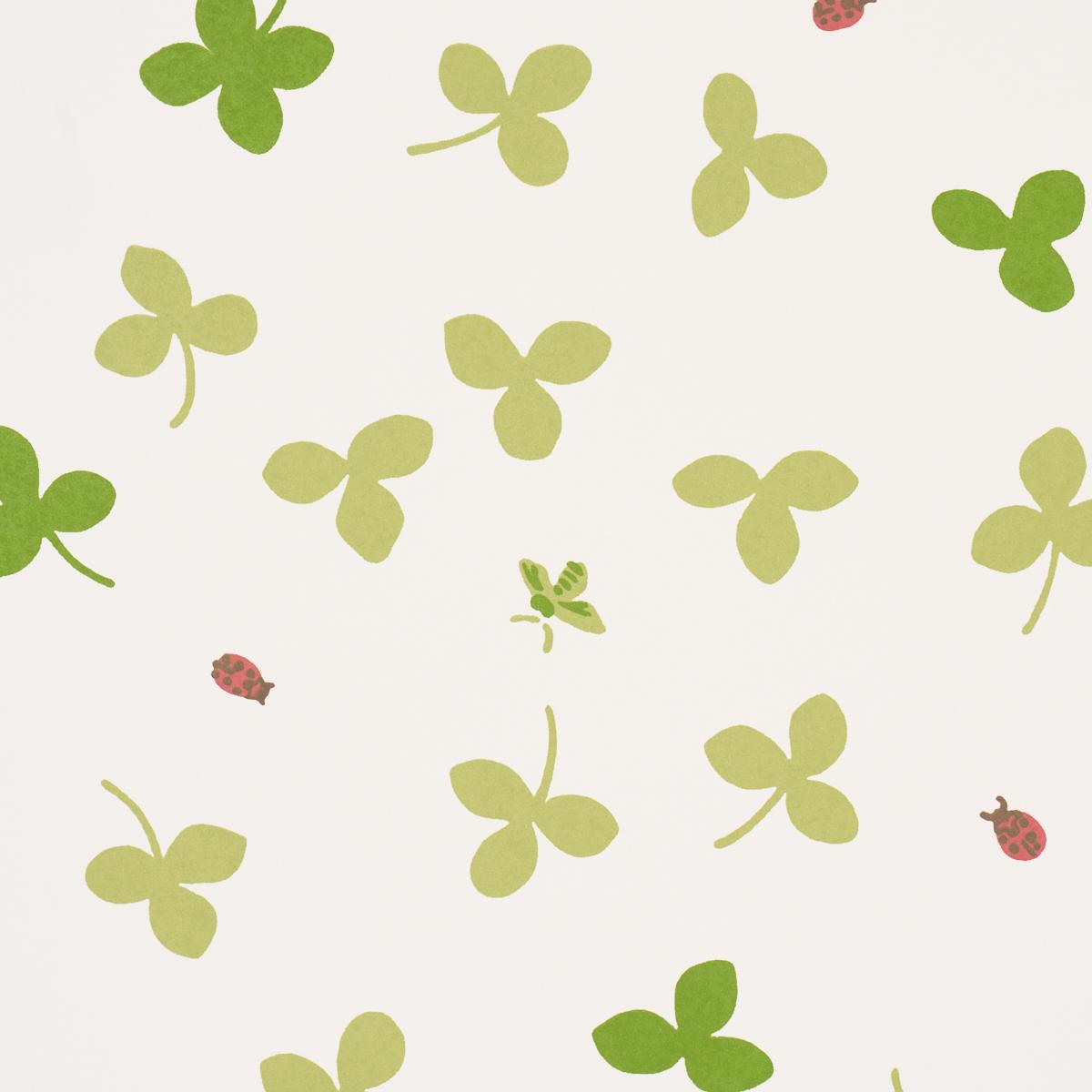 Schumacher Celia Clover Ivory Wallpaper