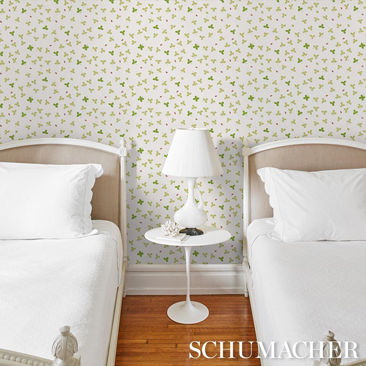 Schumacher Celia Clover Ivory Wallpaper