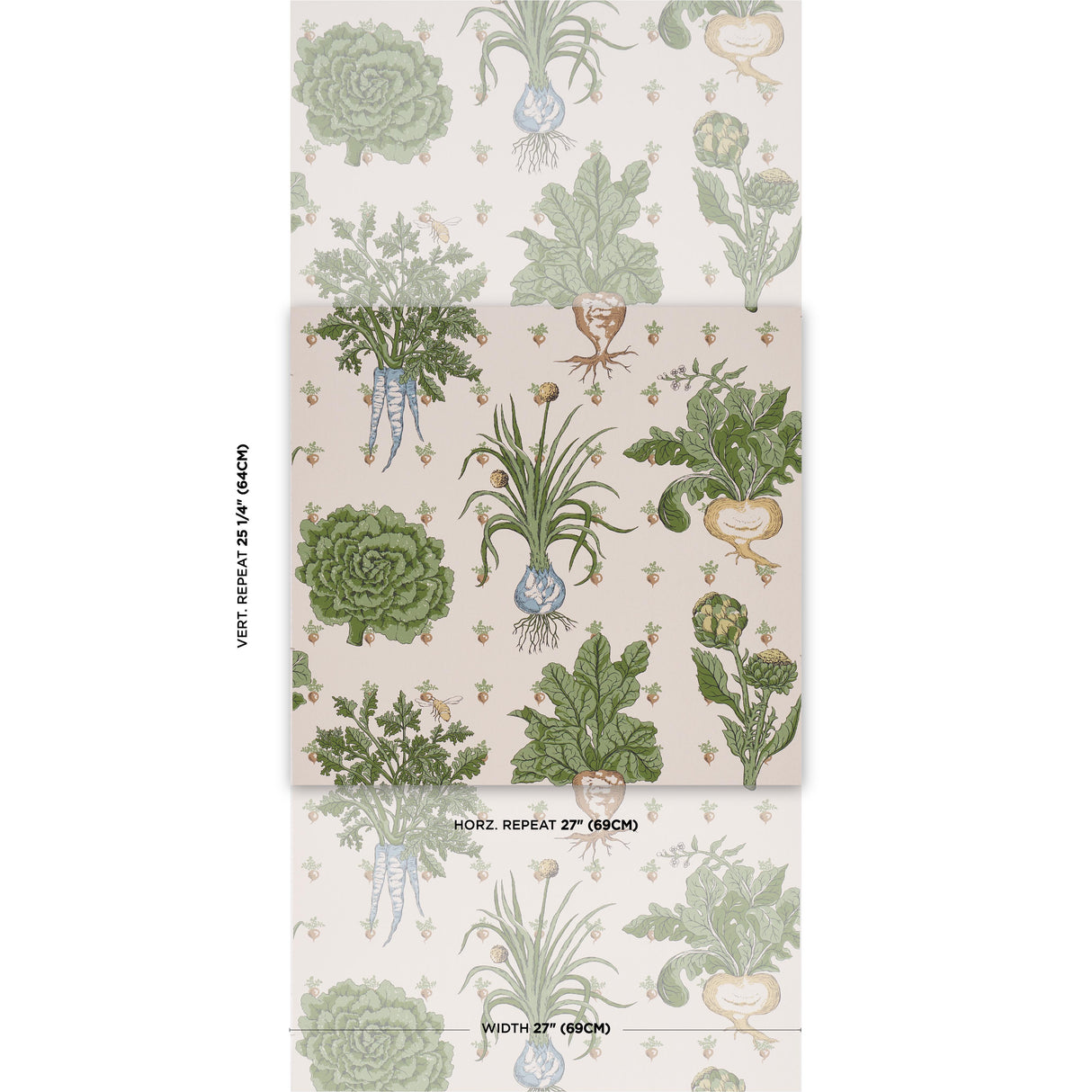 Schumacher Green Grocer Parchment Wallpaper