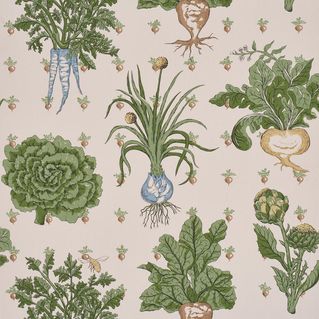 Schumacher Green Grocer Parchment Wallpaper