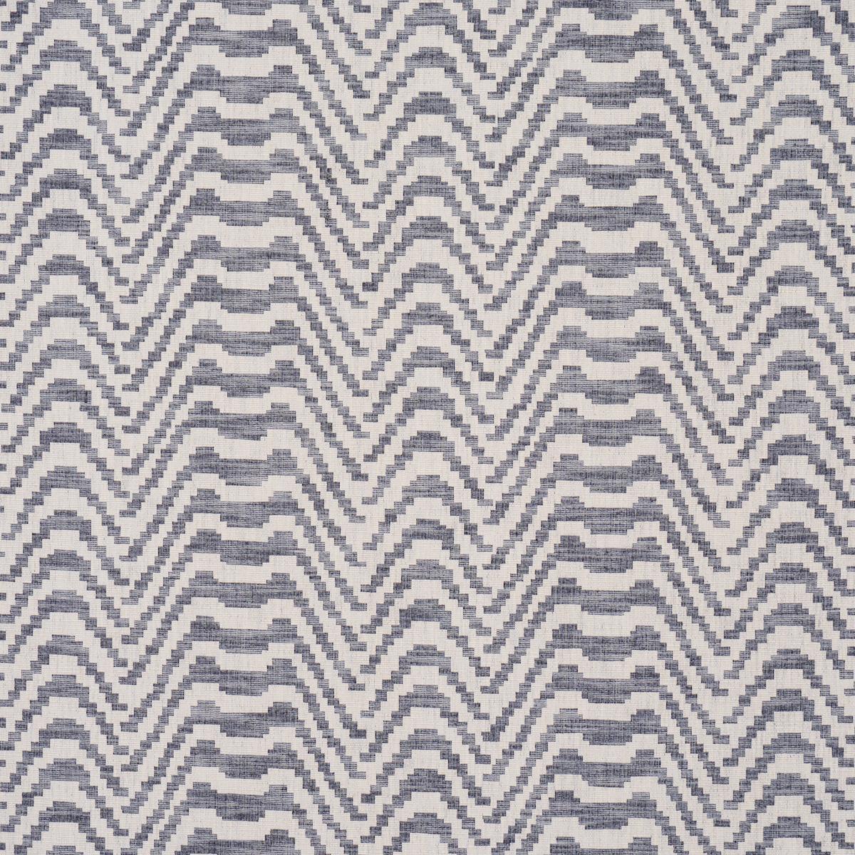 Schumacher Stepped Chevron Indigo Fabric
