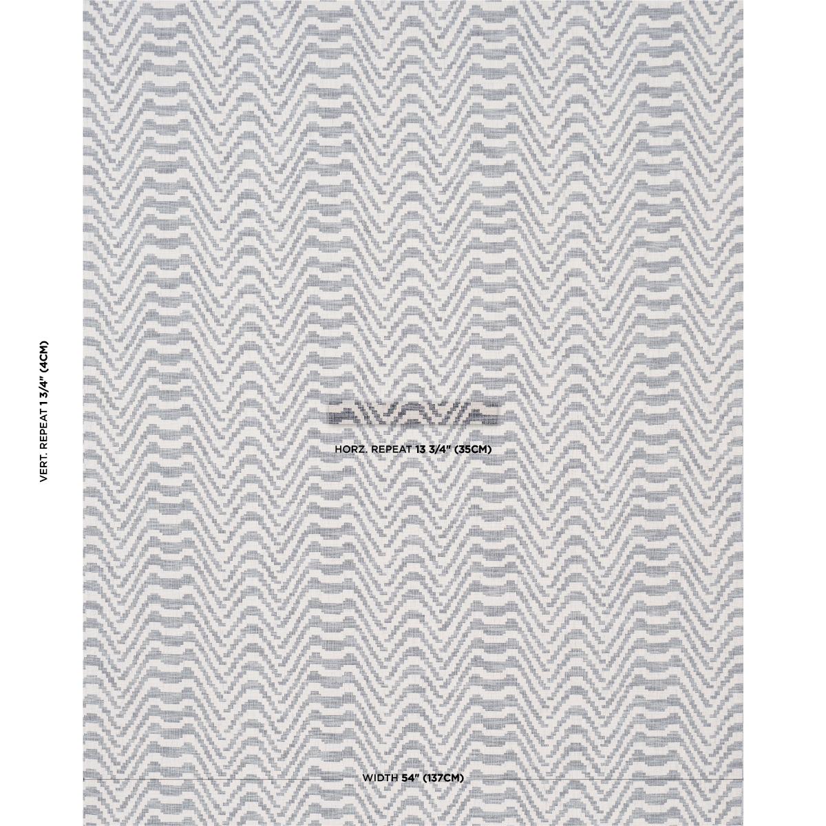 Schumacher Stepped Chevron Indigo Fabric