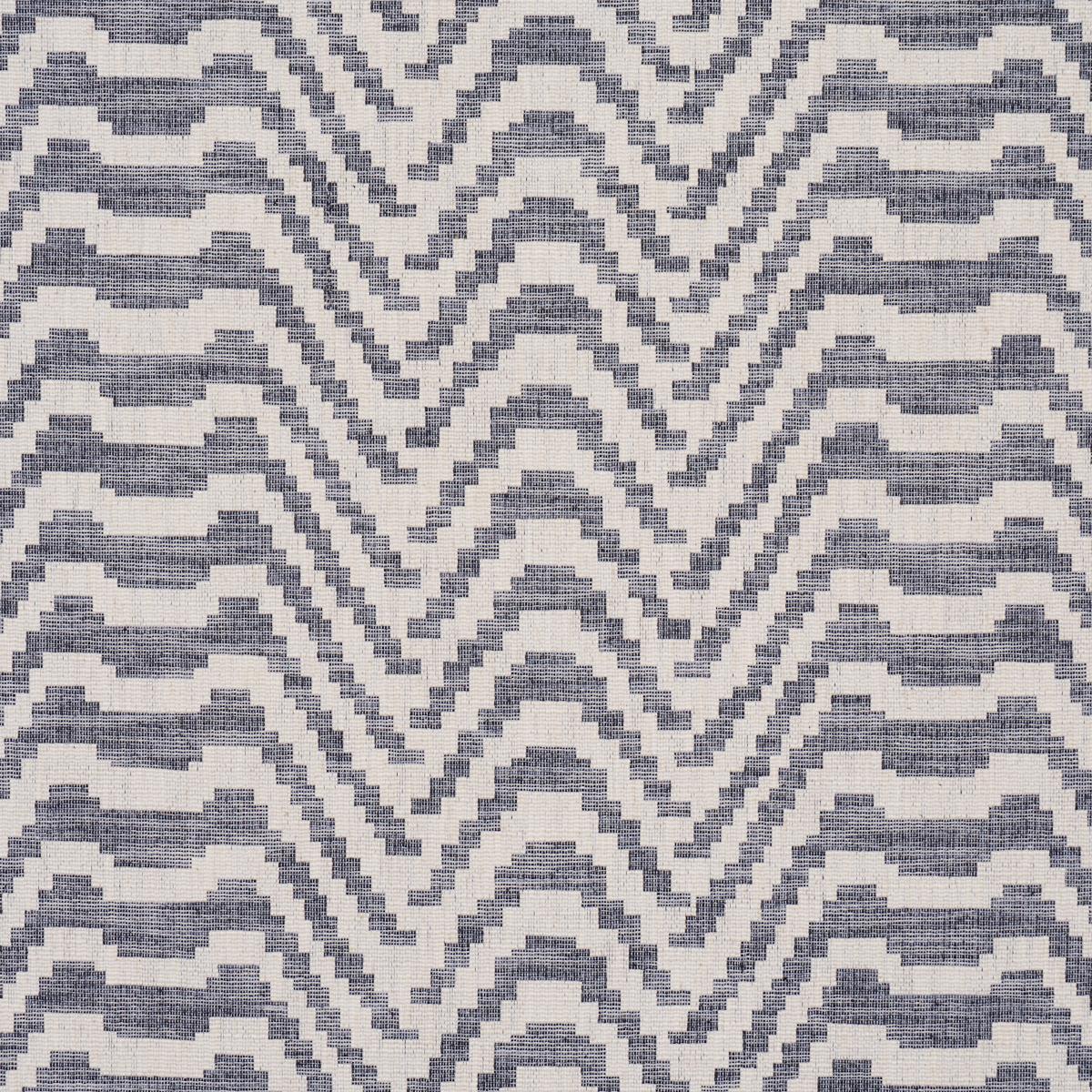 Schumacher Stepped Chevron Indigo Fabric