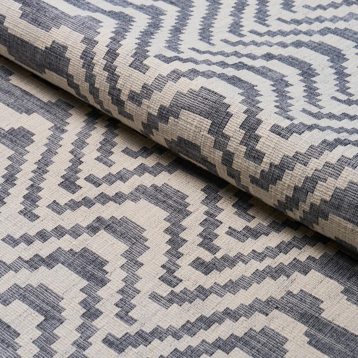 Schumacher Stepped Chevron Indigo Fabric – DecoratorsBest