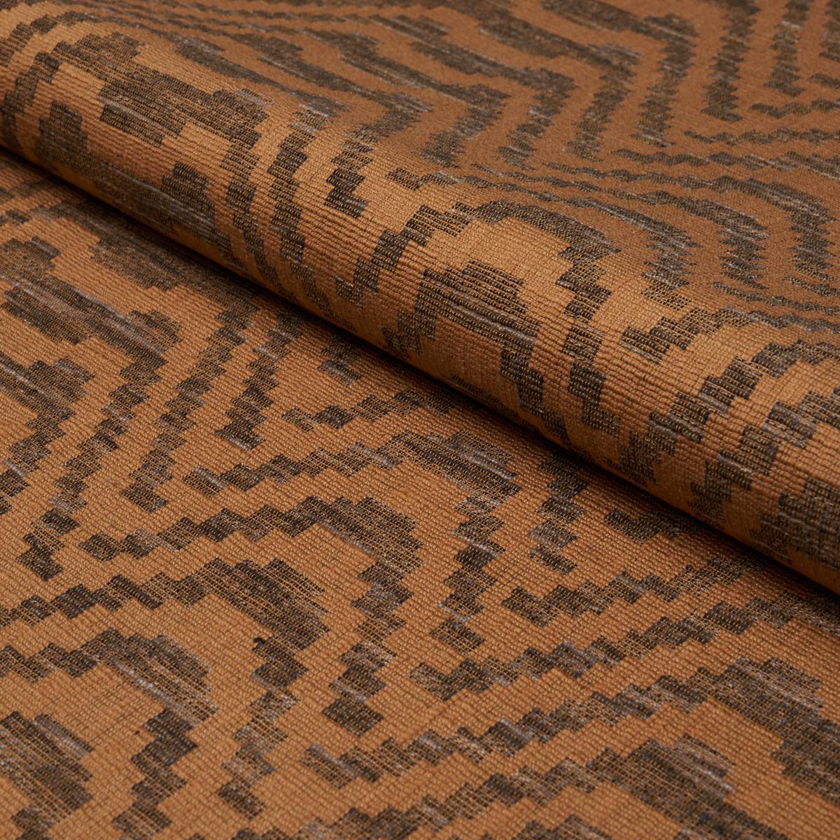 Schumacher Stepped Chevron Sepia Fabric