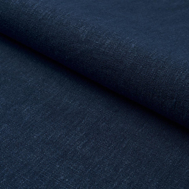 Schumacher Jumi Stonewashed Linen Navy Fabric