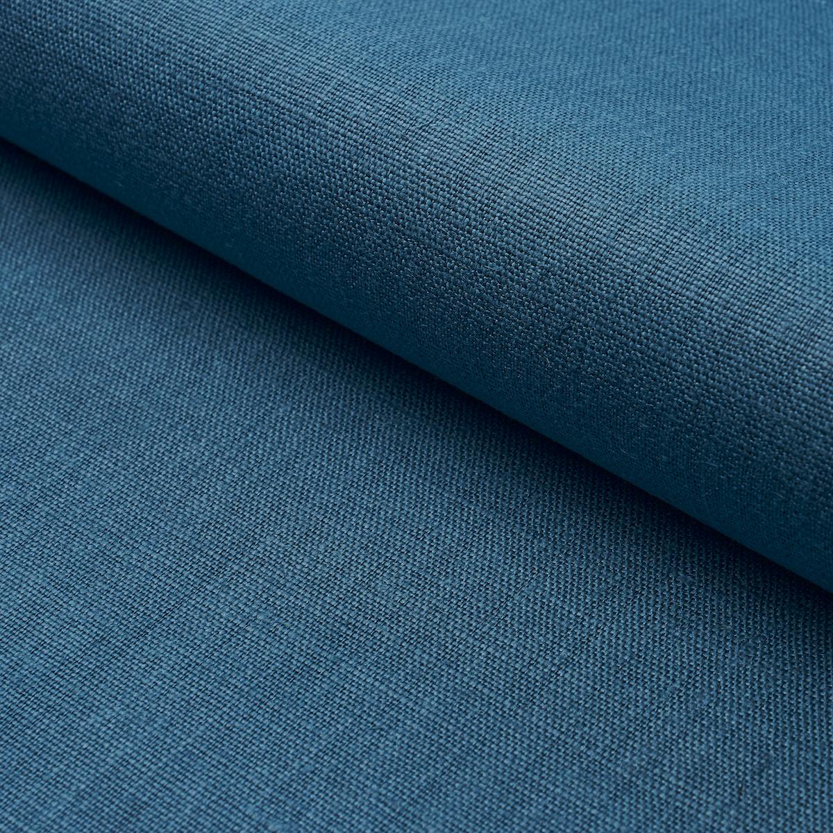 Schumacher Leo Glazed Linen Peacock Fabric