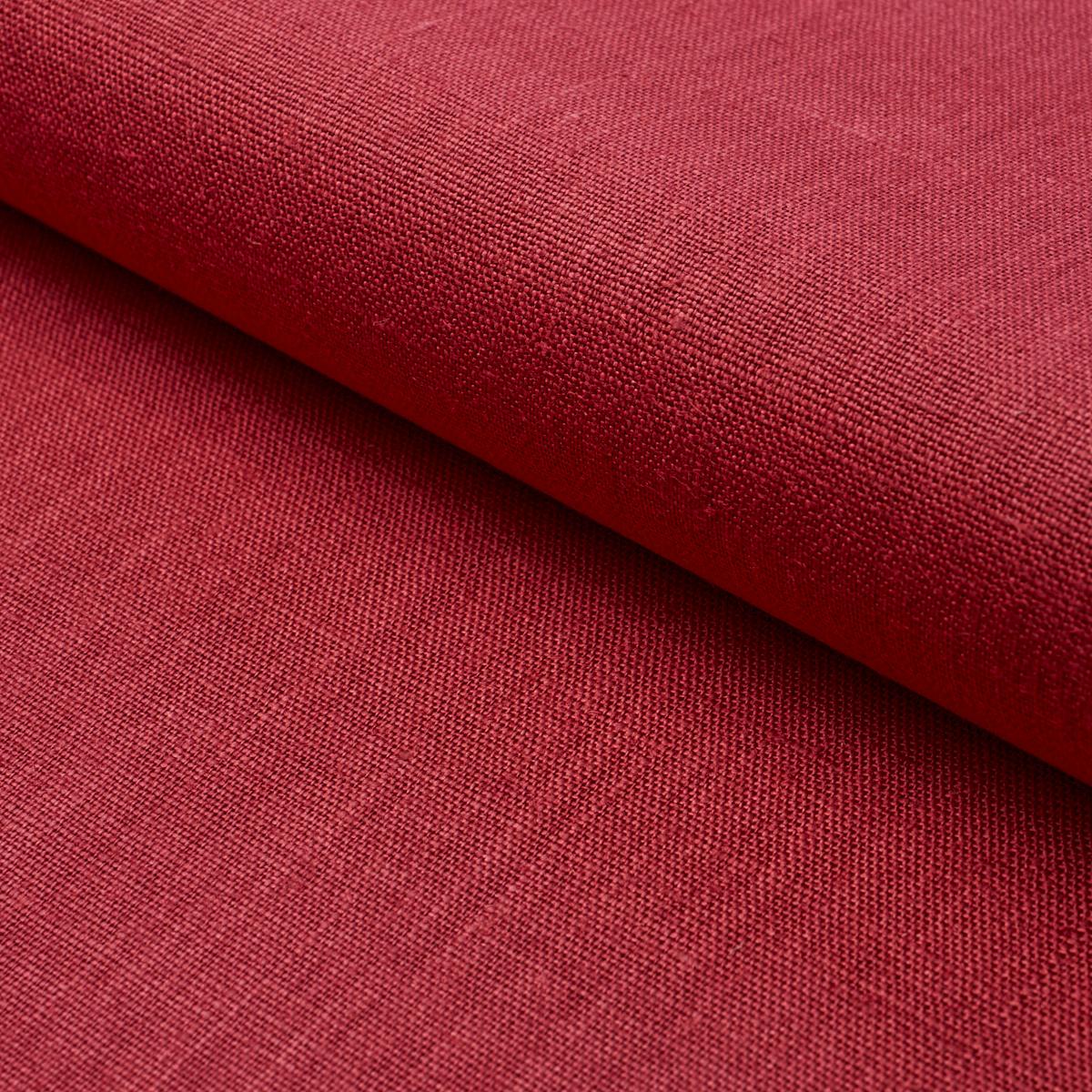 Schumacher Leo Glazed Linen Red Fabric