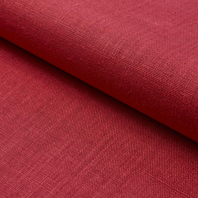 Schumacher Leo Glazed Linen Red Fabric