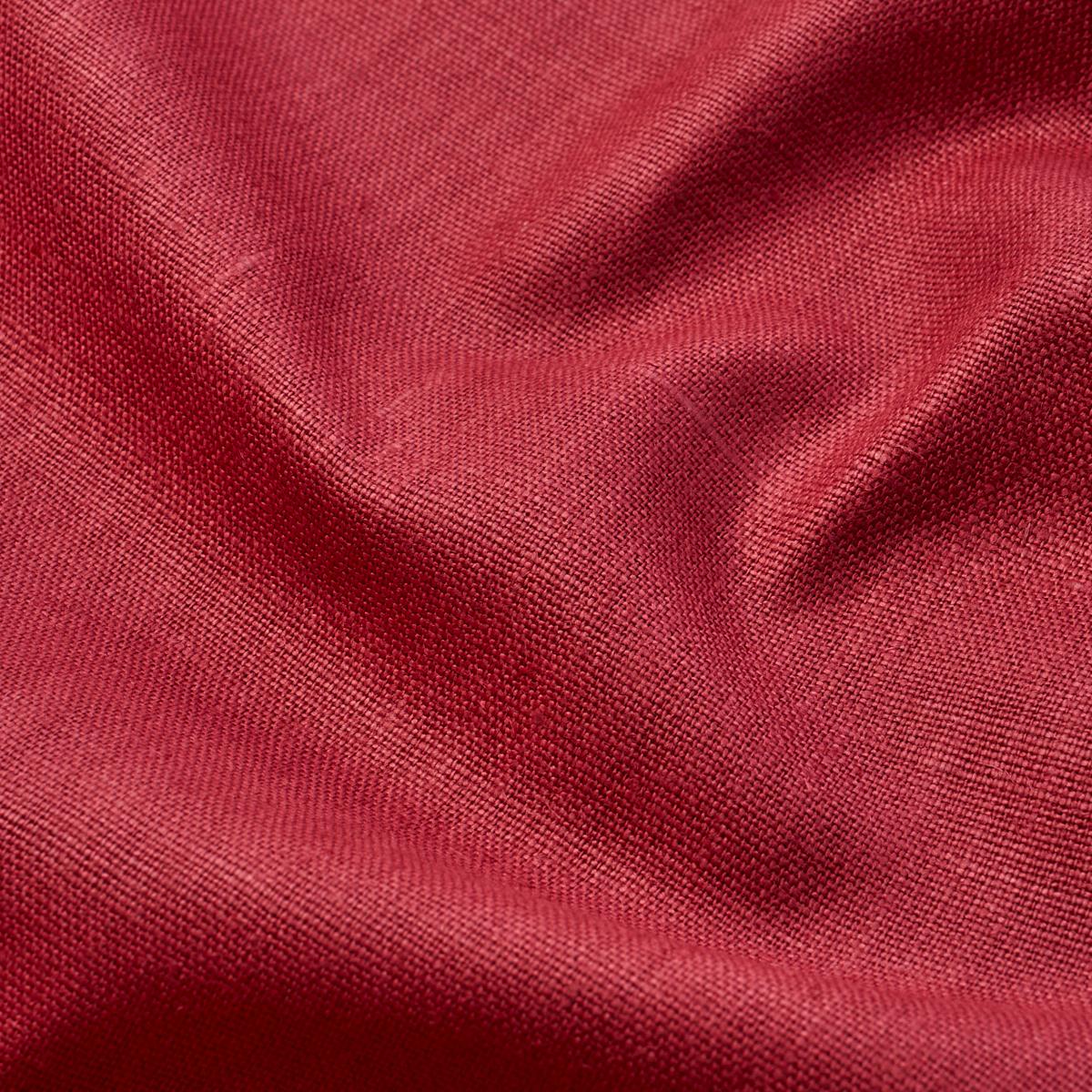 Schumacher Leo Glazed Linen Red Fabric