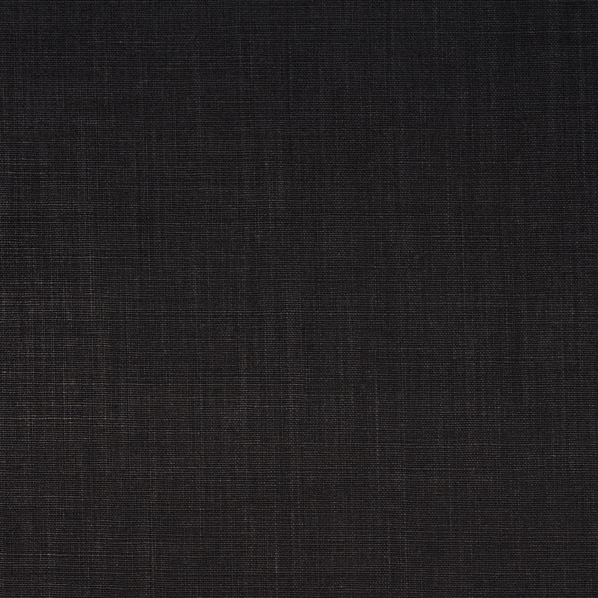 Schumacher Leo Glazed Linen Black Fabric