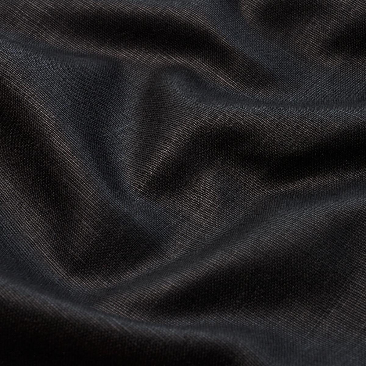 Schumacher Leo Glazed Linen Black Fabric