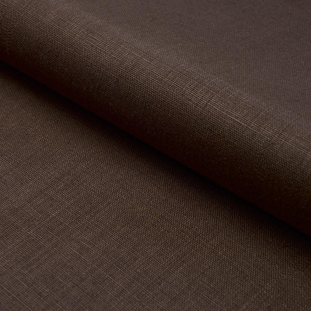 Schumacher Leo Glazed Linen Chocolate Fabric