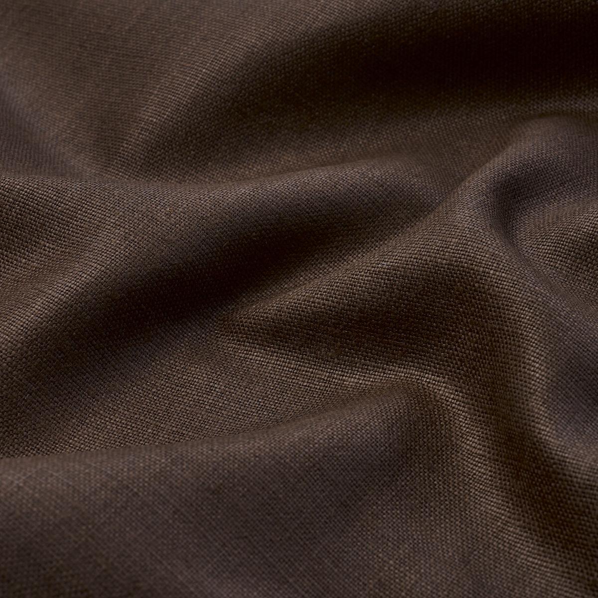 Schumacher Leo Glazed Linen Chocolate Fabric