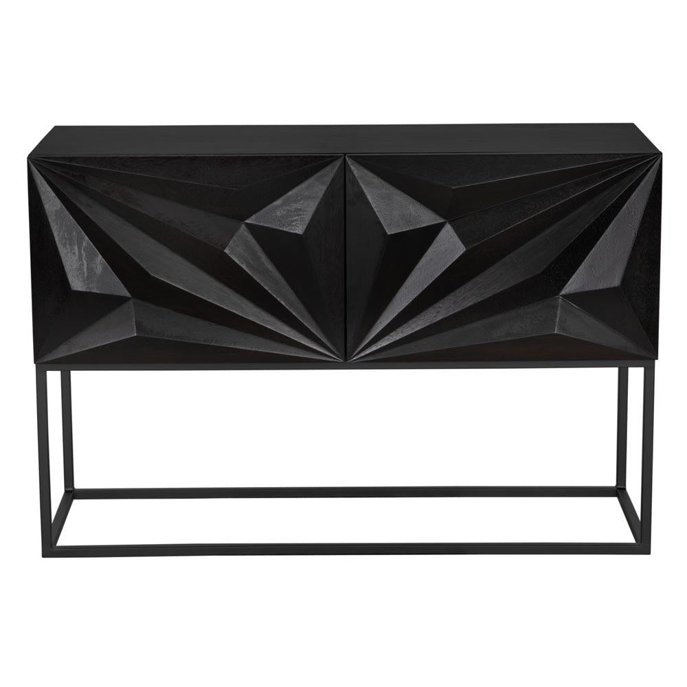 NOIR Small Zurich Console Ebony Walnut with Steel